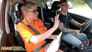Fake Driving Crammer Fixed Rough Sex for Morose New Instructor Elisa Tiger