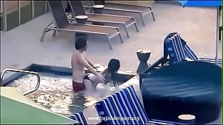 Couple caught fucking just about hammer away hotel jacuzzi