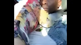 White bitch rides black bushwa in a car
