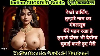 Cuckold Motivation 1 (Indian wife doing cuckold sex for first time Hindi audio)
